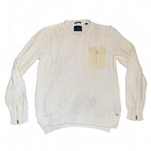 Scotch & Soda Men’s XL Cream Knit Cotton Sweater Sea You Collection Crewneck